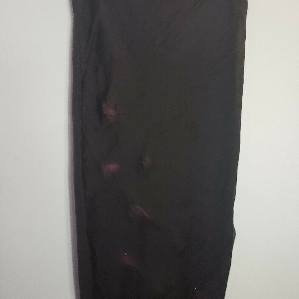 Laltramoda Black Merinos Wool/ Silk Floral Accent Pencil Skirt Small